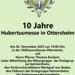 10 Jahre Hubertusmesse in Ottersheim So. 5.11.23